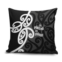 Lil Pakeha Lil Maori New Zealand Pillow Cover Kiwi Proud Mangopare Pattern LT14 Black - Polynesian Pride