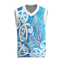 Hammerhead Shark Tattoo New Zealand Christmas Knitted V-Neck Vest Maori Galaxy Mangopare Pattern