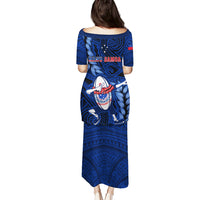 Samoa Rugby Puletasi Manu Samoa Ula Fala Dabbing Ball Polynesian Blue Version LT14 - Polynesian Pride