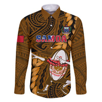 Samoa Rugby Family Matching Off Shoulder Maxi Dress and Hawaiian Shirt Manu Samoa Ula Fala Dabbing Ball Polynesian Gold Version LT14 - Polynesian Pride