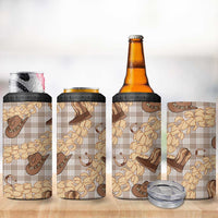 Khaki Palaka Hawaii Cowboy 4 in 1 Can Cooler Tumbler Puakenikeni Lei Paniolo Papale Seamless Vibes LT14 - Polynesian Pride