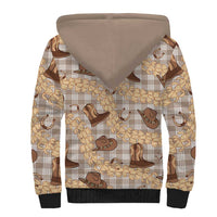 Khaki Palaka Hawaii Cowboy Sherpa Hoodie Puakenikeni Lei Paniolo Papale Seamless Vibes LT14 - Polynesian Pride
