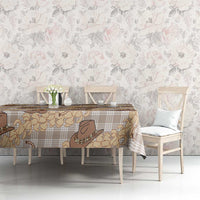 Khaki Palaka Hawaii Cowboy Tablecloth Puakenikeni Lei Paniolo Papale Seamless Vibes LT14 - Polynesian Pride