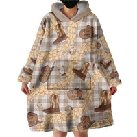 Khaki Palaka Hawaii Cowboy Wearable Blanket Hoodie Puakenikeni Lei Paniolo Papale Seamless Vibes LT14 - Polynesian Pride