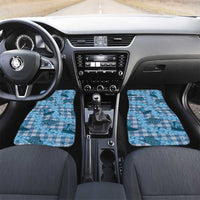Cyan Palaka Hawaii Cowboy Car Mats Puakenikeni Lei Paniolo Papale Seamless Vibes - Polynesian Pride