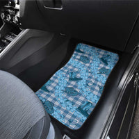 Cyan Palaka Hawaii Cowboy Car Mats Puakenikeni Lei Paniolo Papale Seamless Vibes - Polynesian Pride