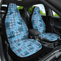 Cyan Palaka Hawaii Cowboy Car Seat Cover Puakenikeni Lei Paniolo Papale Seamless Vibes LT14 One Size Cyan - Polynesian Pride