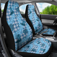Cyan Palaka Hawaii Cowboy Car Seat Cover Puakenikeni Lei Paniolo Papale Seamless Vibes LT14 - Polynesian Pride