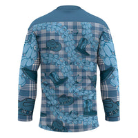 Cyan Palaka Hawaii Cowboy Hockey Jersey Puakenikeni Lei Paniolo Papale Seamless Vibes - Polynesian Pride