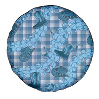 Cyan Palaka Hawaii Cowboy Spare Tire Cover Puakenikeni Lei Paniolo Papale Seamless Vibes LT14 - Polynesian Pride