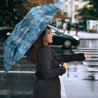 Cyan Palaka Hawaii Cowboy Umbrella Puakenikeni Lei Paniolo Papale Seamless Vibes - Polynesian Pride