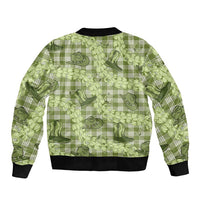 Lime Palaka Hawaii Cowboy Bomber Jacket Puakenikeni Lei Paniolo Papale Seamless Vibes - Polynesian Pride