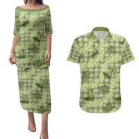 Lime Palaka Hawaii Cowboy Couples Matching Puletasi and Hawaiian Shirt Puakenikeni Lei Paniolo Papale Seamless Vibes LT14 Lime - Polynesian Pride