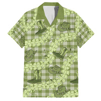 Lime Palaka Hawaii Cowboy Family Matching Long Sleeve Bodycon Dress and Hawaiian Shirt Puakenikeni Lei Paniolo Papale Seamless Vibes LT14 Dad's Shirt - Short Sleeve Lime - Polynesian Pride