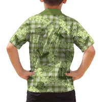 Lime Palaka Hawaii Cowboy Family Matching Short Sleeve Bodycon Dress and Hawaiian Shirt Puakenikeni Lei Paniolo Papale Seamless Vibes LT14 - Polynesian Pride