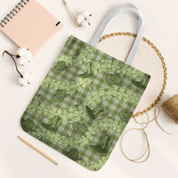 Lime Palaka Hawaii Cowboy Tote Bag Puakenikeni Lei Paniolo Papale Seamless Vibes - Polynesian Pride