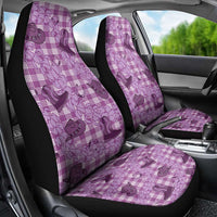 Purple Palaka Hawaii Cowboy Car Seat Cover Puakenikeni Lei Paniolo Papale Seamless Vibes LT14 - Polynesian Pride