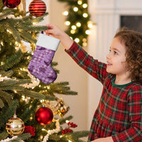 Purple Palaka Hawaii Cowboy Christmas Stocking Puakenikeni Lei Paniolo Papale Seamless Vibes - Polynesian Pride