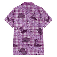 Purple Palaka Hawaii Cowboy Hawaiian Shirt Puakenikeni Lei Paniolo Papale Seamless Vibes LT14 - Polynesian Pride