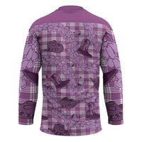 Purple Palaka Hawaii Cowboy Hockey Jersey Puakenikeni Lei Paniolo Papale Seamless Vibes LT14 - Polynesian Pride