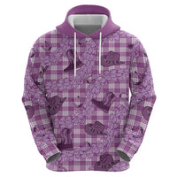 Purple Palaka Hawaii Cowboy Hoodie Puakenikeni Lei Paniolo Papale Seamless Vibes LT14 - Polynesian Pride