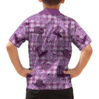 Purple Palaka Hawaii Cowboy Kid Hawaiian Shirt Puakenikeni Lei Paniolo Papale Seamless Vibes LT14 - Polynesian Pride
