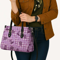 Purple Palaka Hawaii Cowboy Leather Bag Puakenikeni Lei Paniolo Papale Seamless Vibes - Polynesian Pride