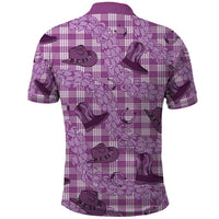 Purple Palaka Hawaii Cowboy Polo Shirt Puakenikeni Lei Paniolo Papale Seamless Vibes LT14 - Polynesian Pride