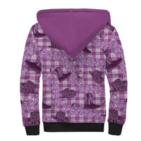 Purple Palaka Hawaii Cowboy Sherpa Hoodie Puakenikeni Lei Paniolo Papale Seamless Vibes LT14 - Polynesian Pride