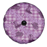 Purple Palaka Hawaii Cowboy Spare Tire Cover Puakenikeni Lei Paniolo Papale Seamless Vibes LT14 - Polynesian Pride