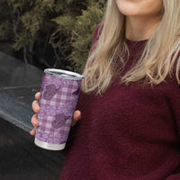 Purple Palaka Hawaii Cowboy Tumbler Cup Puakenikeni Lei Paniolo Papale Seamless Vibes - Polynesian Pride