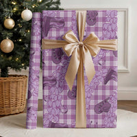 Purple Palaka Hawaii Cowboy Wrapping Paper Puakenikeni Lei Paniolo Papale Seamless Vibes LT14 - Polynesian Pride
