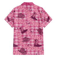 Pink Palaka Hawaii Cowboy Family Matching Long Sleeve Bodycon Dress and Hawaiian Shirt Puakenikeni Lei Paniolo Papale Seamless Vibes LT14 - Polynesian Pride
