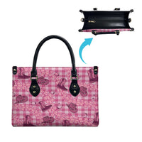 Pink Palaka Hawaii Cowboy Leather Bag Puakenikeni Lei Paniolo Papale Seamless Vibes - Polynesian Pride