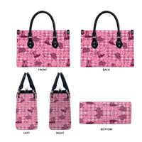 Pink Palaka Hawaii Cowboy Leather Bag Puakenikeni Lei Paniolo Papale Seamless Vibes - Polynesian Pride
