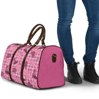 Pink Palaka Hawaii Cowboy Travel Bag Puakenikeni Lei Paniolo Papale Seamless Vibes - Polynesian Pride