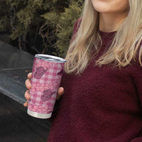 Pink Palaka Hawaii Cowboy Tumbler Cup Puakenikeni Lei Paniolo Papale Seamless Vibes - Polynesian Pride
