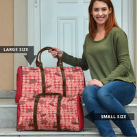 Red Palaka Hawaii Cowboy Travel Bag Puakenikeni Lei Paniolo Papale Seamless Vibes - Polynesian Pride