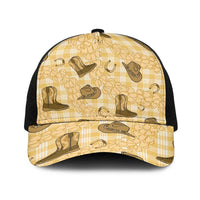Yellow Palaka Hawaii Cowboy Baseball Net Cap Puakenikeni Lei Paniolo Papale Seamless Vibes - Polynesian Pride