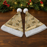 Yellow Palaka Hawaii Cowboy Christmas Santa Hat Puakenikeni Lei Paniolo Papale Seamless Vibes - Polynesian Pride
