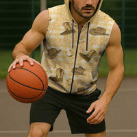 Yellow Palaka Hawaii Cowboy Sleeveless Zip Hoodie Puakenikeni Lei Paniolo Papale Seamless Vibes LT14 - Polynesian Pride