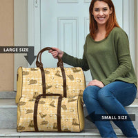 Yellow Palaka Hawaii Cowboy Travel Bag Puakenikeni Lei Paniolo Papale Seamless Vibes - Polynesian Pride
