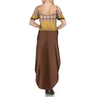 Aloha Hawaii Cowboy Custome Family Matching Summer Maxi Dress and Hawaiian Shirt Puakenikeni Lei Palaka Tassel Style LT14 - Polynesian Pride