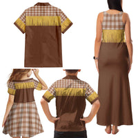 Aloha Hawaii Cowboy Custome Family Matching Tank Maxi Dress and Hawaiian Shirt Puakenikeni Lei Palaka Tassel Style LT14 - Polynesian Pride