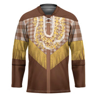 Aloha Hawaii Cowboy Custome Hockey Jersey Puakenikeni Lei Palaka Tassel Style - Polynesian Pride