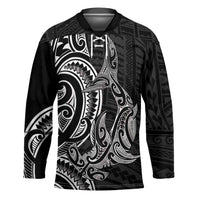 New Zealand Hammerhead Shark Hockey Jersey Maori Haehae Mangopare Black - Polynesian Pride