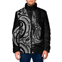 New Zealand Hammerhead Shark Padded Jacket Maori Haehae Mangopare Black - Polynesian Pride