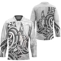 New Zealand Hammerhead Shark Hockey Jersey Maori Haehae Mangopare White - Polynesian Pride