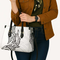 New Zealand Hammerhead Shark Leather Bag Maori Haehae Mangopare White - Polynesian Pride