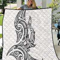 New Zealand Hammerhead Shark Quilt Maori Haehae Mangopare White LT14 White - Polynesian Pride